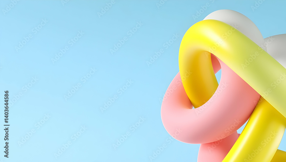 Swirling Pastel Colors with Abstract Heart Design on Light Blue Background