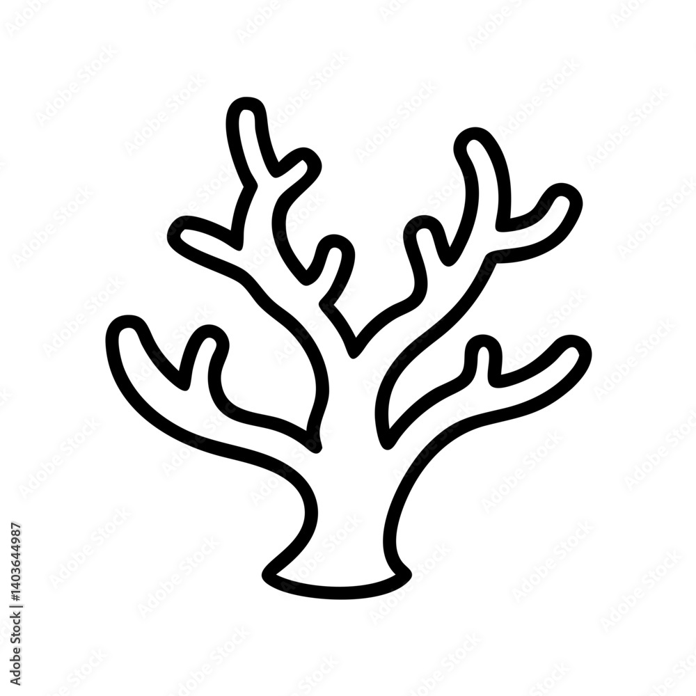 Coral Reef Icon Outline Illustration Design Coral Reef Icon Outline Illustration Design