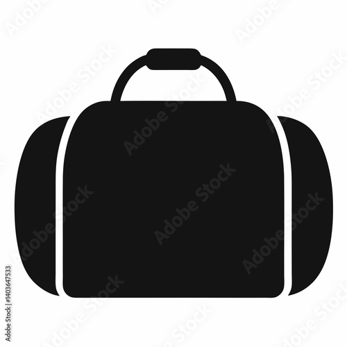 Black silhouette of a duffle bag