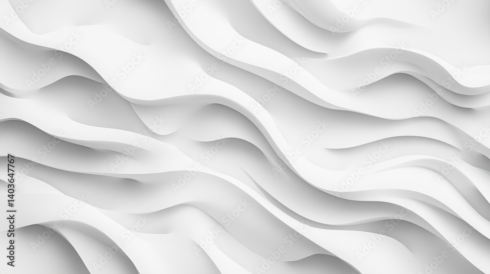 Abstract white background with curved lines and shadows creating a wave like pattern design Abstract white background with curved lines and shadows creating a wave like pattern design