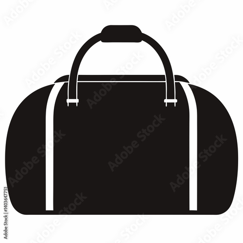 Black silhouette of a duffle bag
