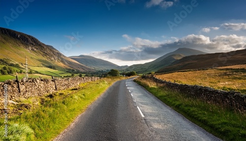 a country road in the elan valley wales