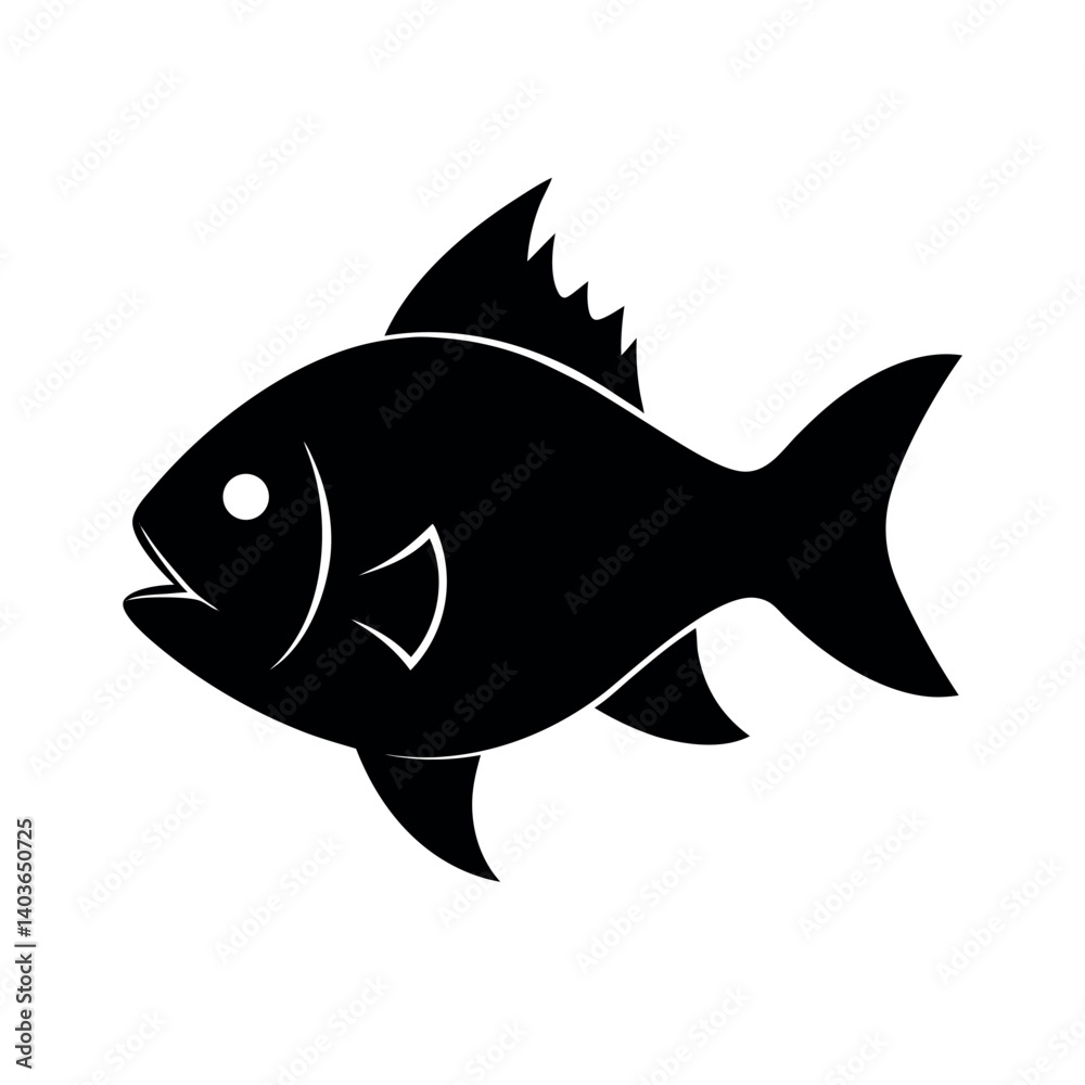 Fototapeta premium fish face silhouette on a white background