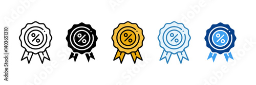 Discount  Icon Set Multiple Style Collection