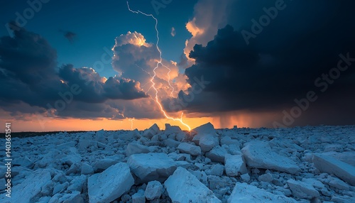 Storm over Rocky Landscape photo