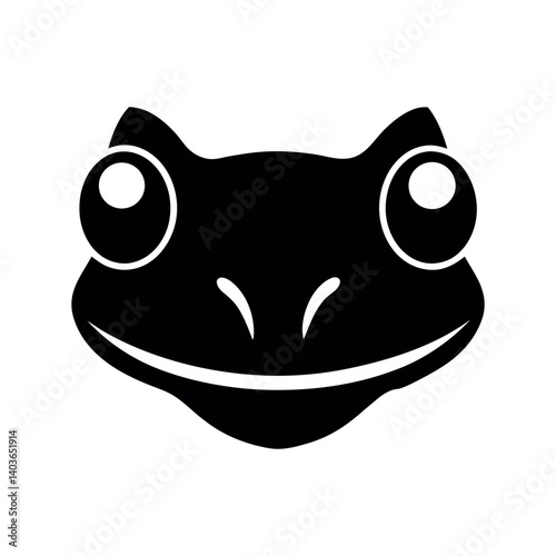 frog face silhouette on a white background