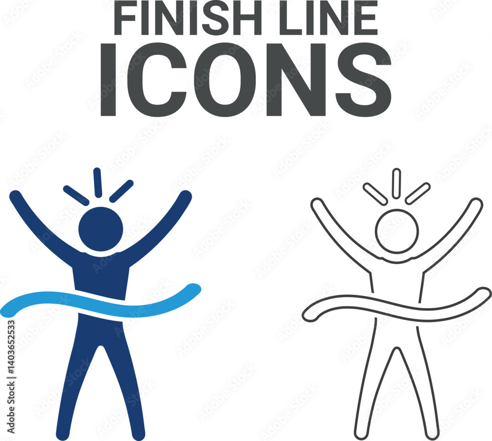 Finish line. Containing victory, success, prize, celebration, podium, win money, finish line, and trophy icons. Solid icon collection. Vector illustration. Finish line. Containing victory, success, prize, celebration, podium, win money, finish line, and trophy icons. Solid icon collection. Vector illustration.