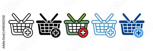 Shopping Basket  Icon Set Multiple Style Collection