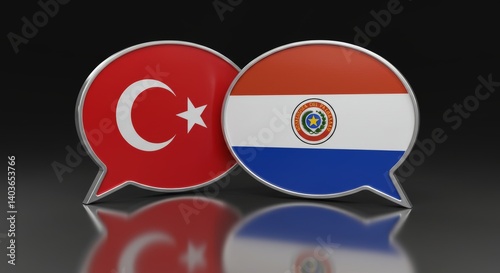 3D Rendering of Turkey and Paraguay Flags in Speech Bubbles with Silver Borders Free Download 3D Rendering of Turkey and Paraguay Flags in Speech Bubbles with Silver Borders - GFXLoad