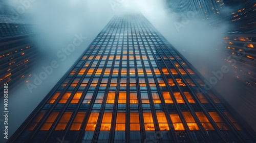 Wallpaper Mural Cityscape Enigma: Skyscraper piercing through the fog Torontodigital.ca