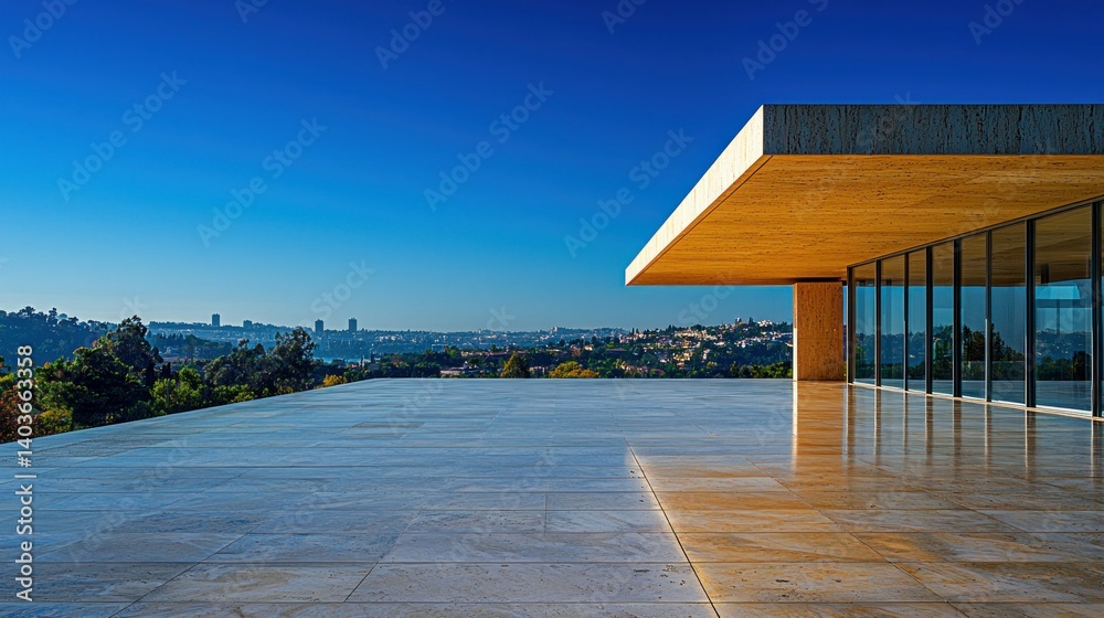 Obraz premium Modern Architecture Overlooking Panoramic Cityscape