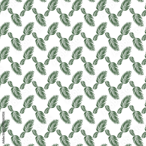 Tropical Leaf Impression Seamless Vector Pattern Design