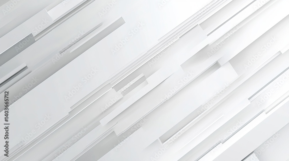 Obraz premium A minimalist design featuring diagonal white rectangles on a light gray background with subtle shadows
