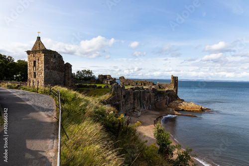 The ruins of St Andrews Cathedral overlook the sea, surrounded by ancient tombs and old stone walls. A peaceful, sacred place filled with religious history and timeless beauty. Endless architecture.