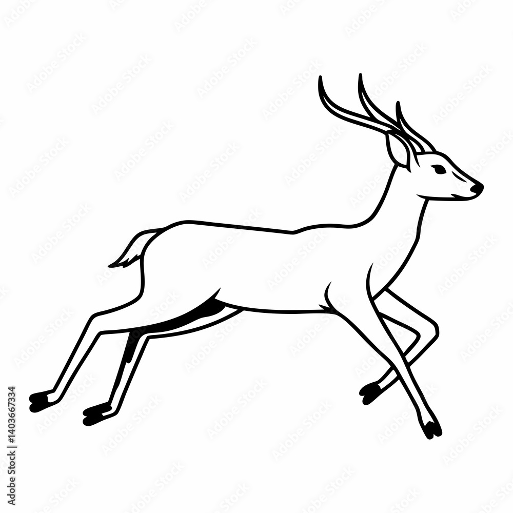 Fototapeta premium deer-running-vector