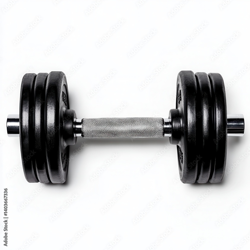 Fototapeta premium Adjustable dumbbell, black weights