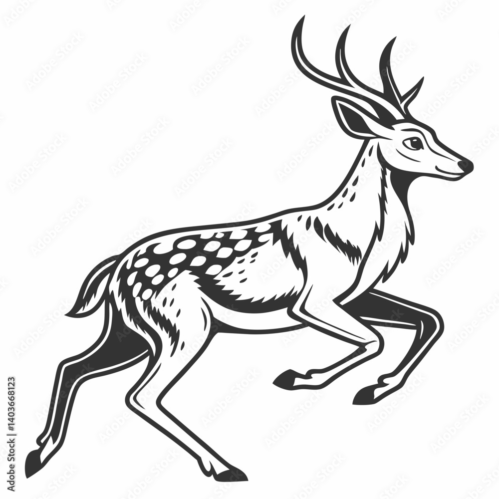 Obraz premium deer-running-vector