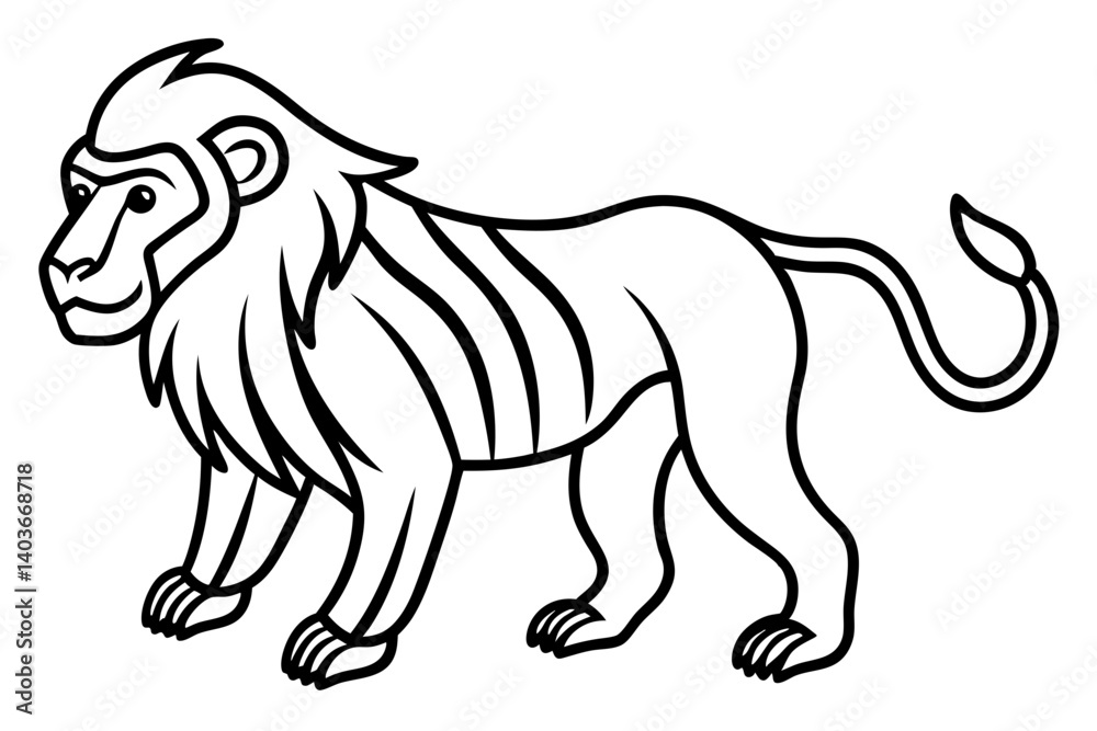 Obraz premium Mandrill Monoline Vector