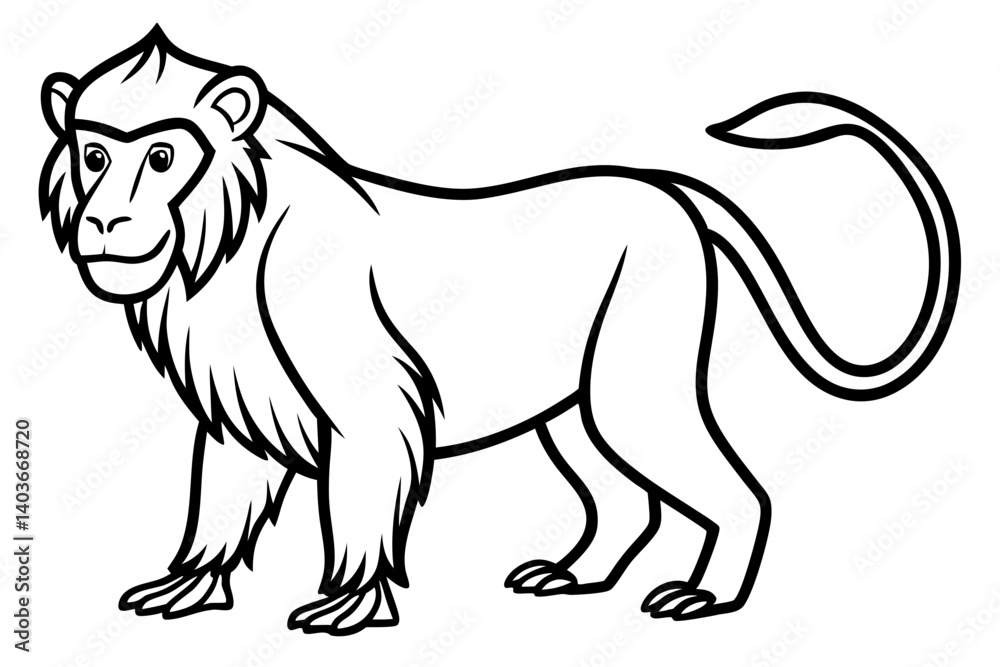 Obraz premium Mandrill Monoline Vector
