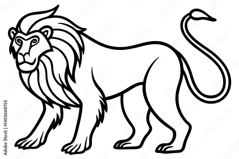 Obraz premium Mandrill Monoline Vector