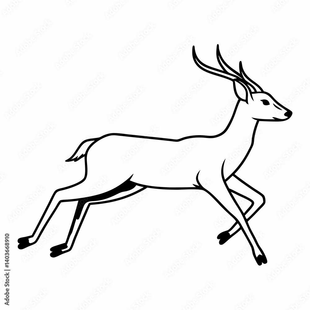 Fototapeta premium deer-running-vector