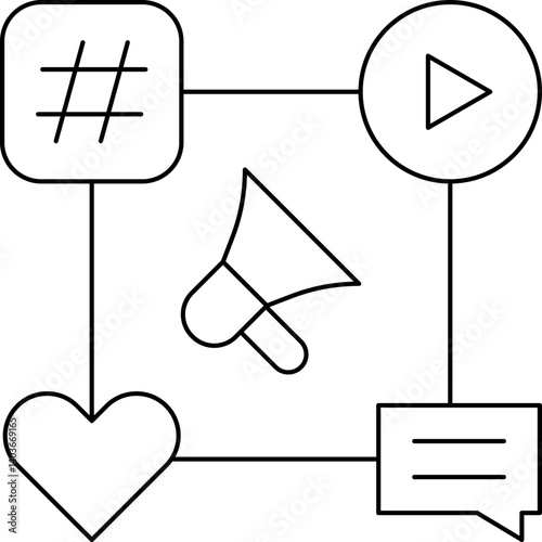 Social Media Campaign icon single vector illustration