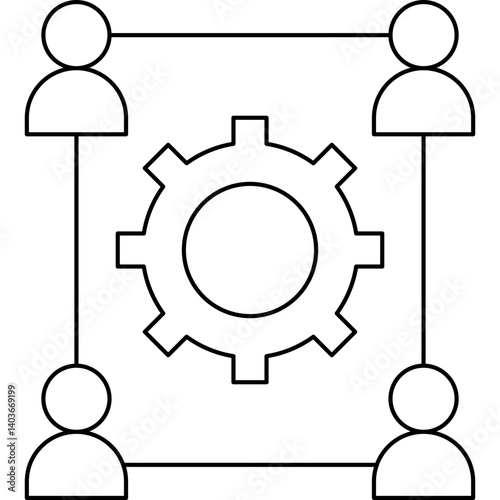 Team Support icon single vector illustration