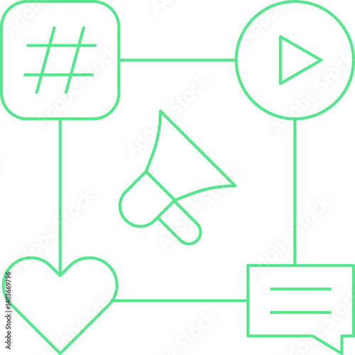 Social Media Campaign icon single vector illustration