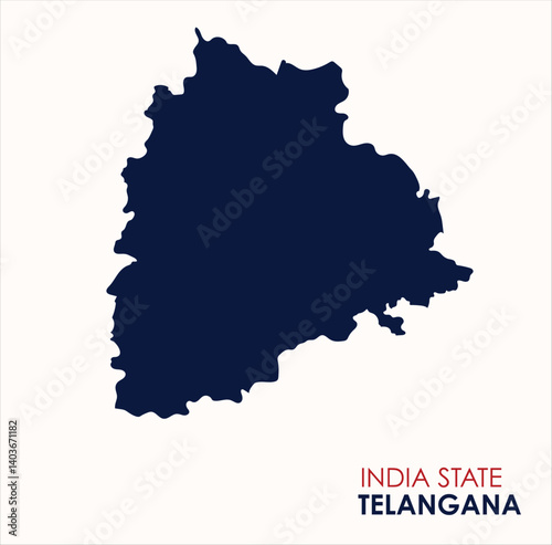 Map of Telangana, Map of Telangana with Indian Map, Telangana state of  India Vector Illustration.

