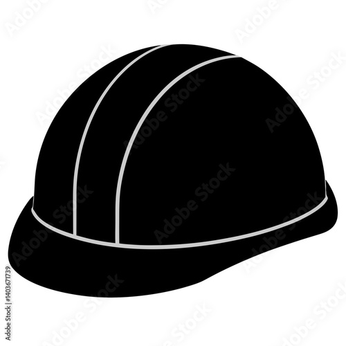 Black silhouette of a construction helmet