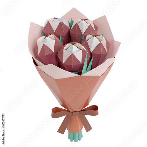 Buy beautiful paper flower bouquet origami style for gift and decoration