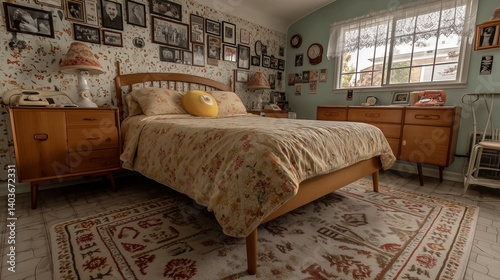 Chambre vintage typique des années 1950 – style américain rétro