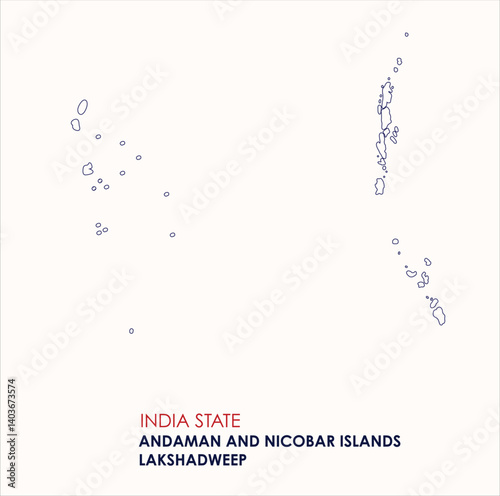 Map of Andman and Lakshadweep, Map of Andman andLakshadweep with Indian Map, Andman and Lakshadweep state of  India Vector Illustration.
