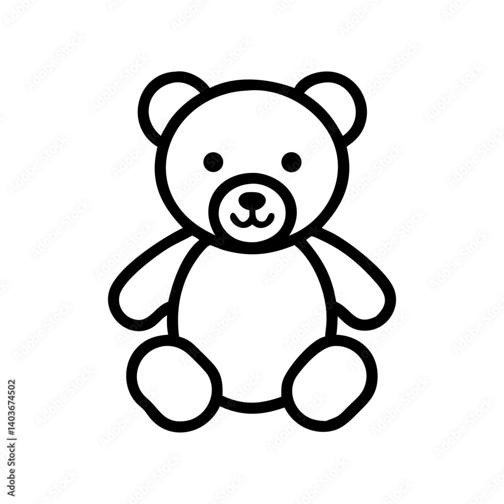 Obraz premium teddy bear outline on transparent background 