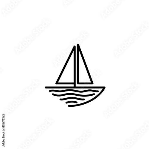 Boat icon. Sailboat icon silhouette