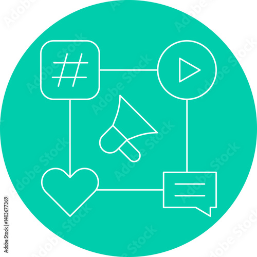Social Media Campaign icon single vector illustration