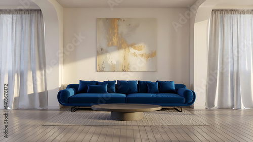Wallpaper Mural a 3d rendering of a living room interior Torontodigital.ca