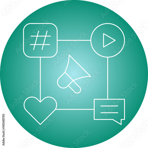 Social Media Campaign icon single vector illustration