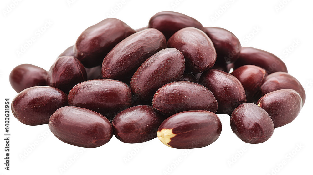 Pile of shiny brown macadamia nuts against dark backdrop in close-up shot Pile of shiny brown macadamia nuts against dark backdrop in close-up shot