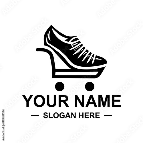 Shoe shopping cart logo design