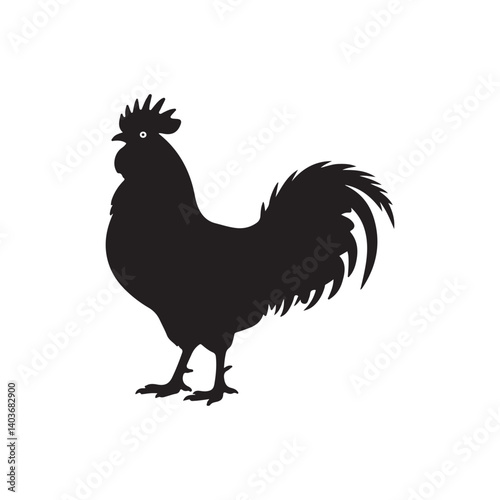 Rooster silhouette vector. Chicken cock silhouette,vector images isolated on white background