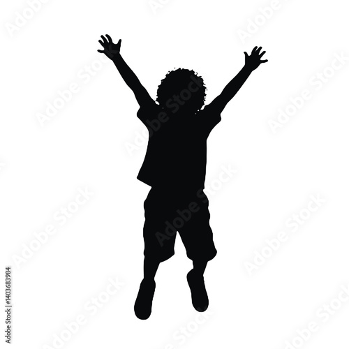 Silhouette of a child with arms outstretched, expressing joy or freedom