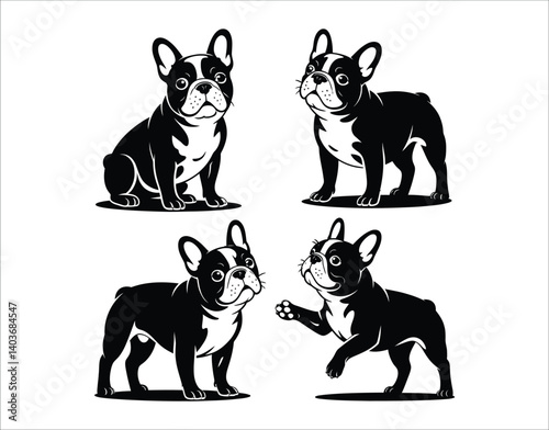 Editable French Bulldog Silhouette EPS File