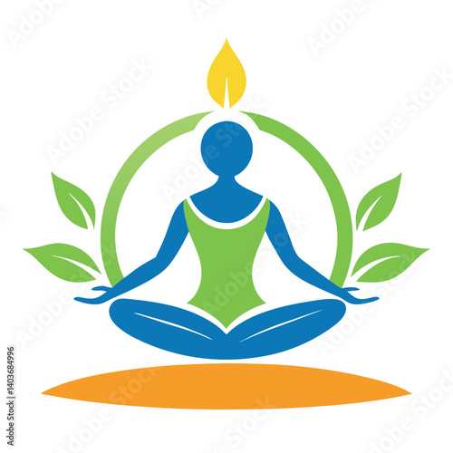 Yoga logo with lotus vector illustration.

