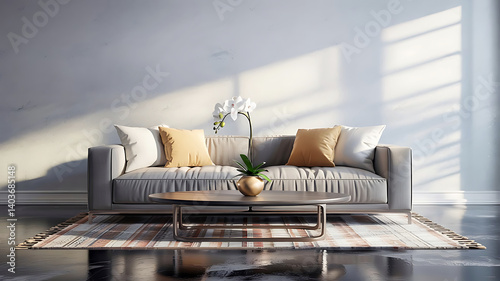 Wallpaper Mural a 3d rendering of a living room interior Torontodigital.ca