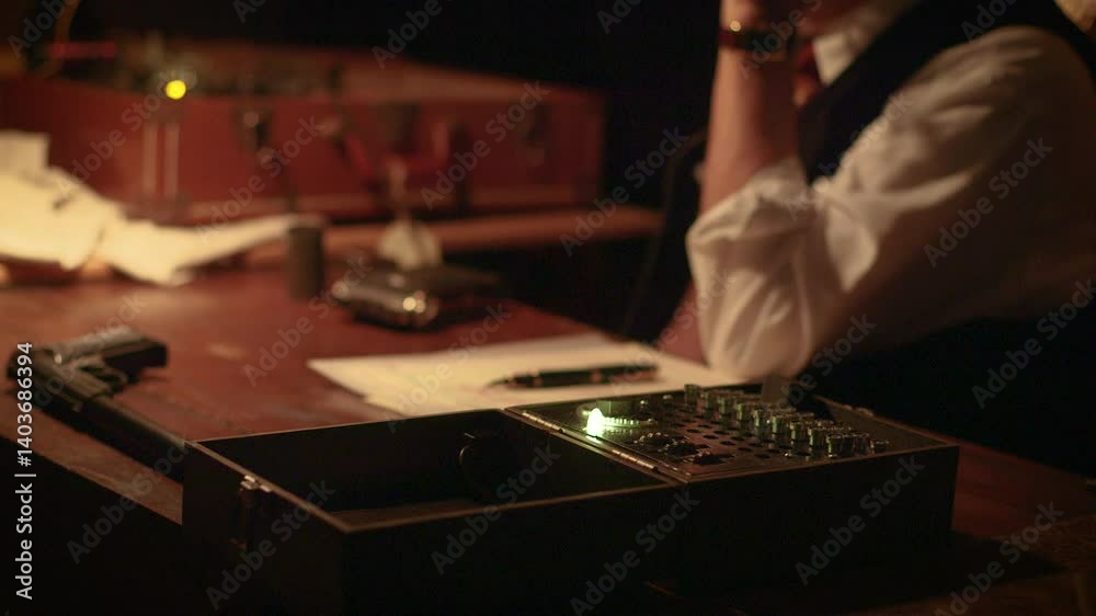 WWII spy in France writing a coded message