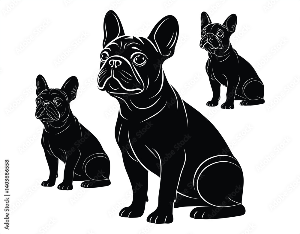 Obraz premium Layered French Bulldog Silhouette for Crafts
