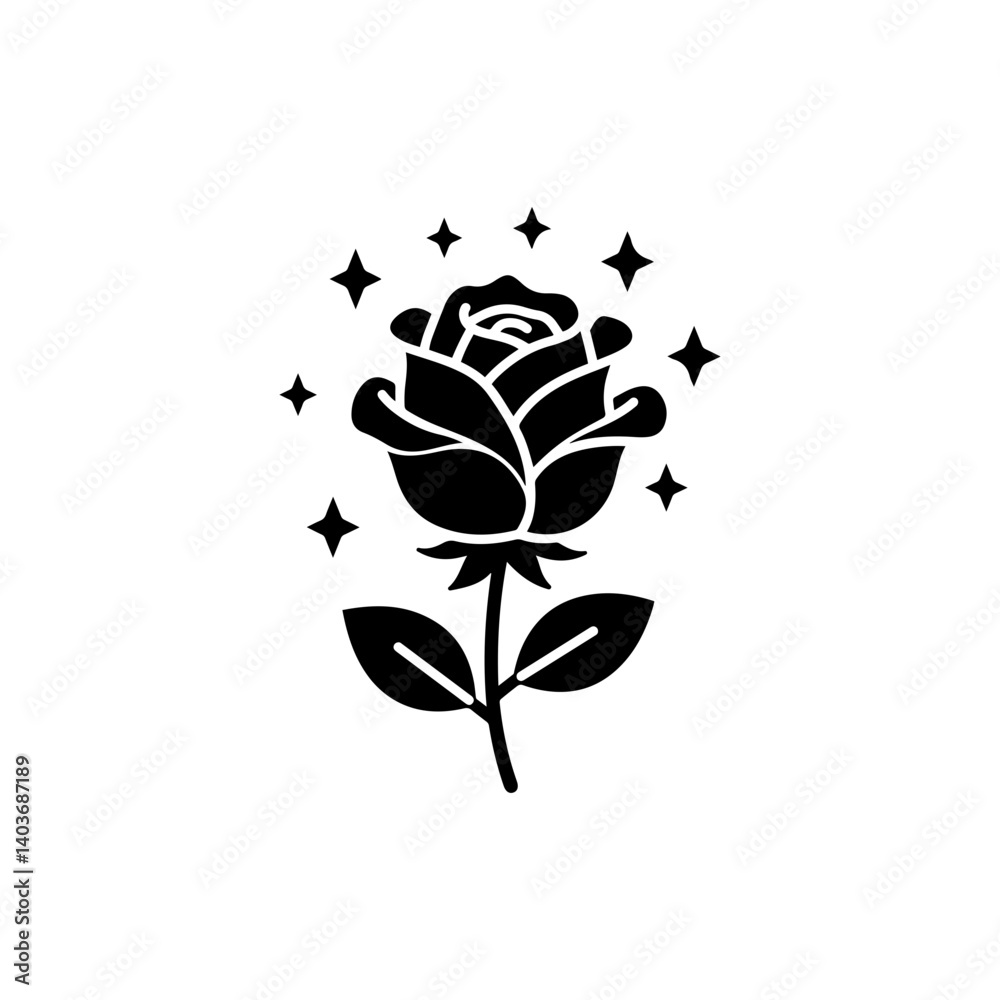 Obraz premium Rose with Sparkling Petals Representing Enchanted Beauty