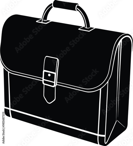 Business Briefcase Silhouette Vector | Office, Work & Corporate Icon