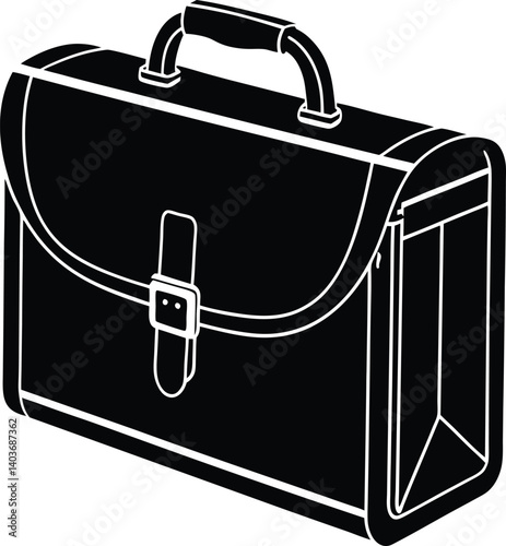 Business Briefcase Silhouette Vector | Office, Work & Corporate Icon